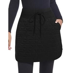 JACK SMITH Women's Black Drawstring Minimalist Puffer Quilted A-line Skirt Small